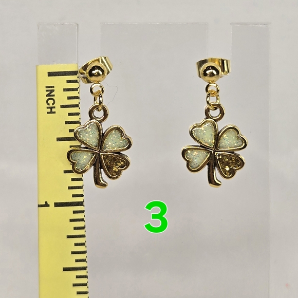 Erins Lovely Creations Jewelry - Shimmering Clover Drop Earrings